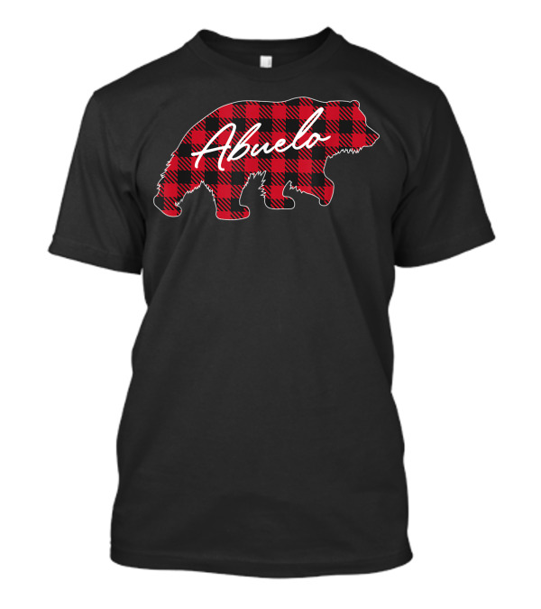 Abuelo Bear Christmas Red Plaid Buffalo Family Matching Holiday T-Shirt