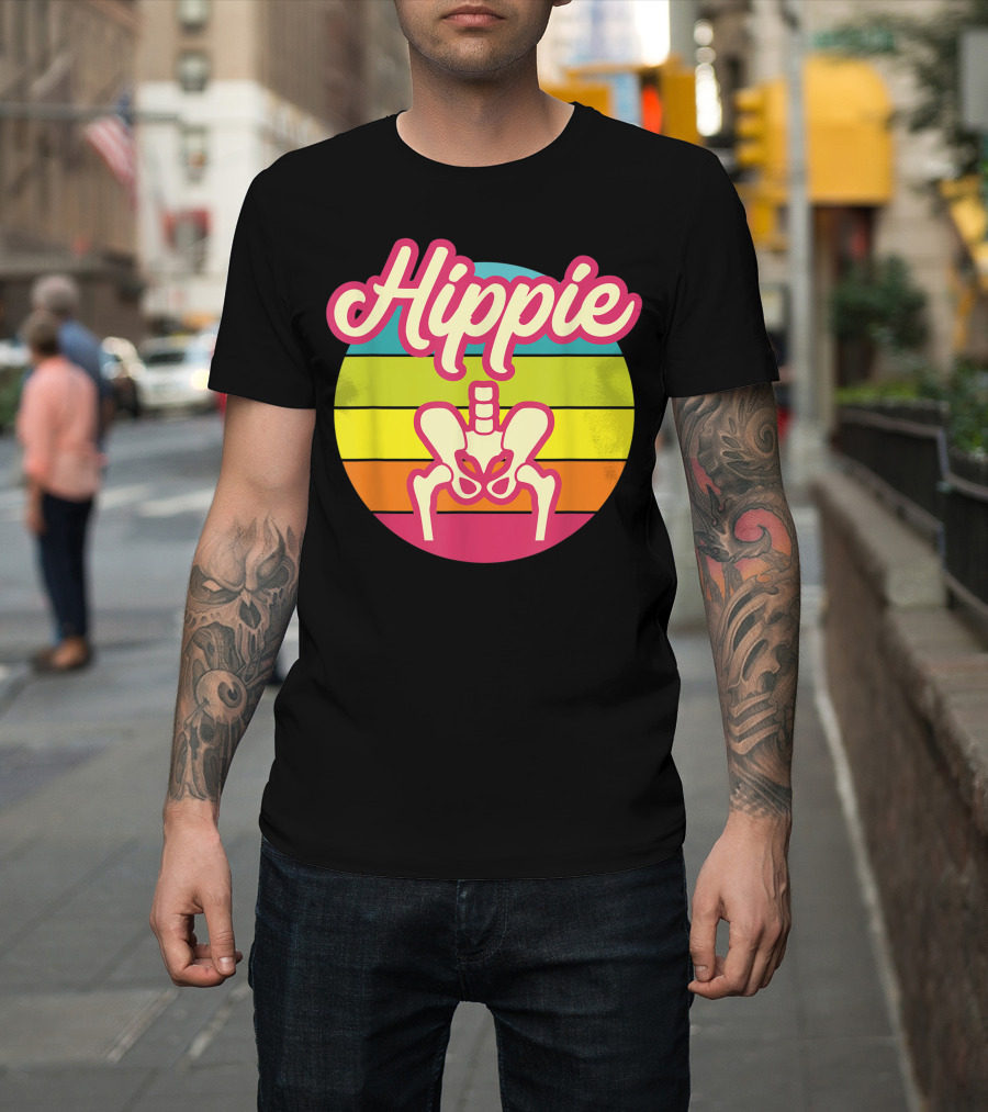 Hippie Sunset Broken Hip Surgery Get Well Soon Hip Replacement Vibes T-Shirt