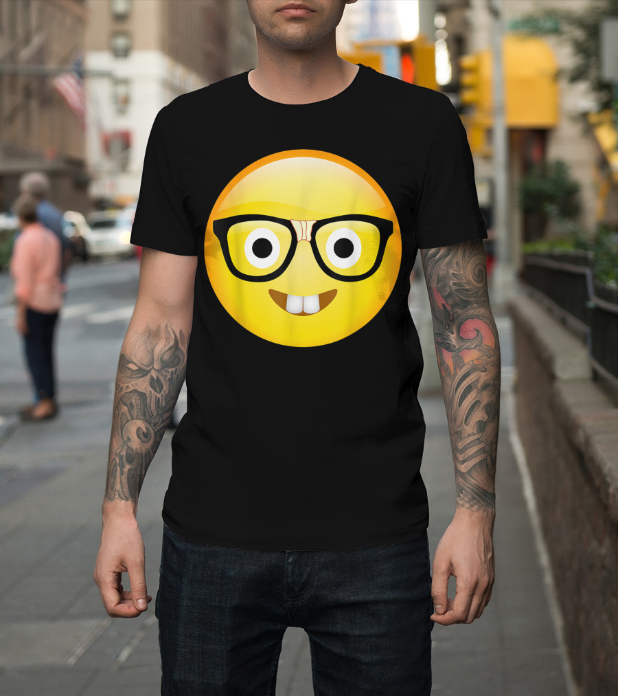 Geek Glasses Emojis Nerd Face Smiley T-Shirt