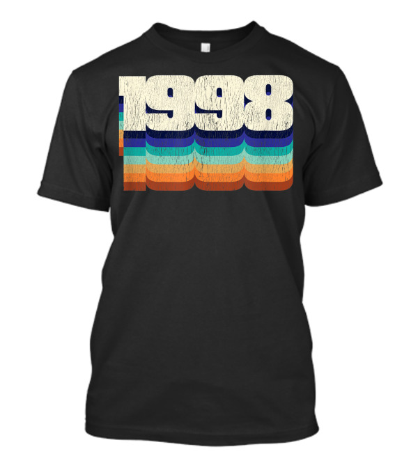 Vintage 1998 Retro Colorful Stripes 22nd Birthday T-Shirt