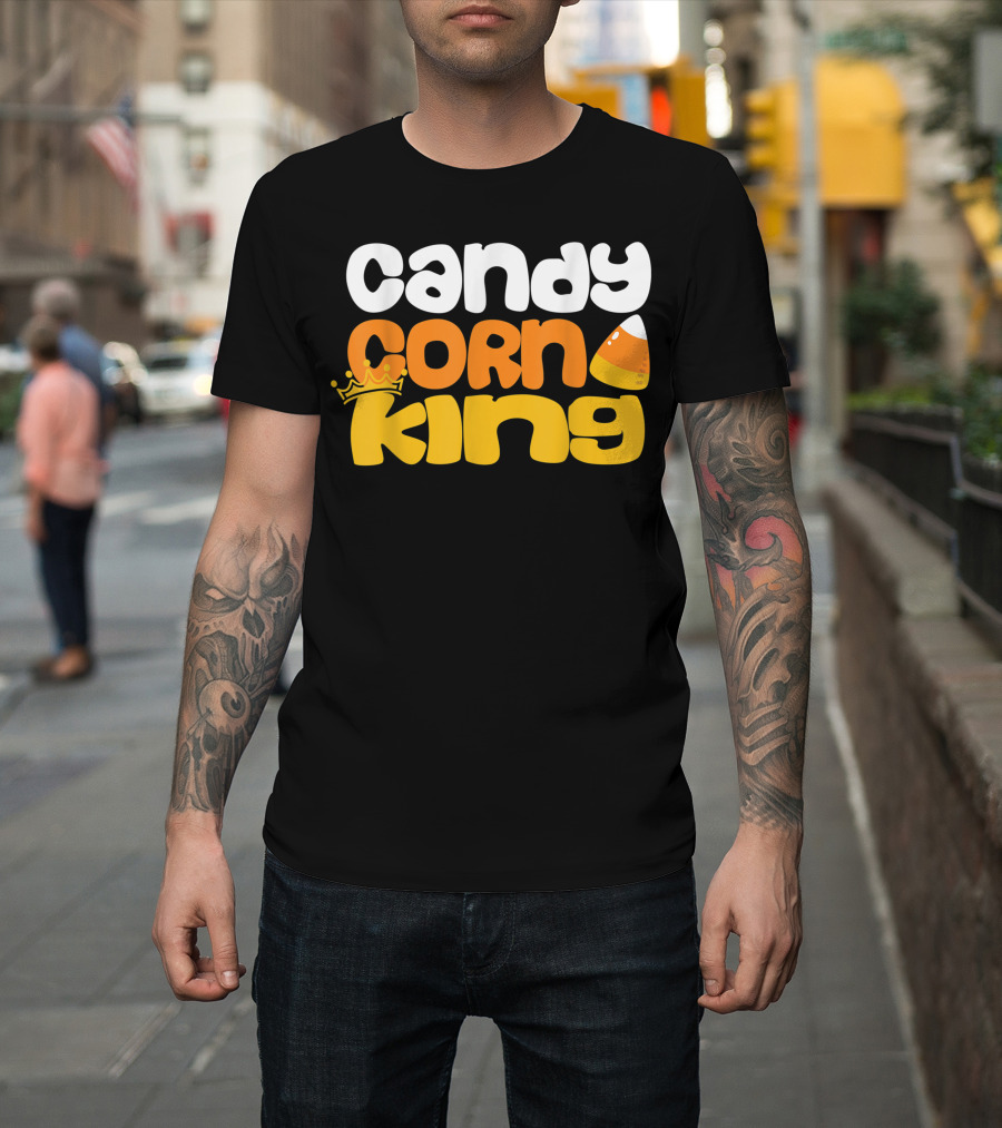 Candy Corn King Halloween Candy Crown T-Shirt