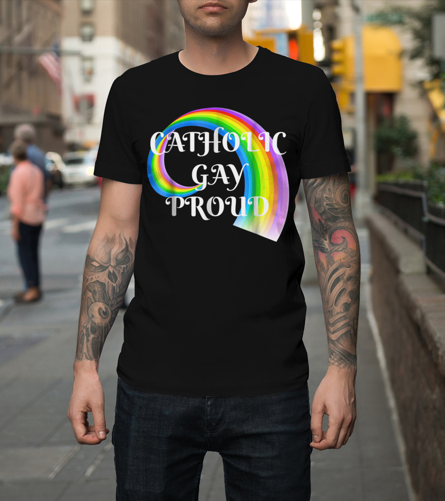 Catholic Gay Proud Rainbow T-Shirt