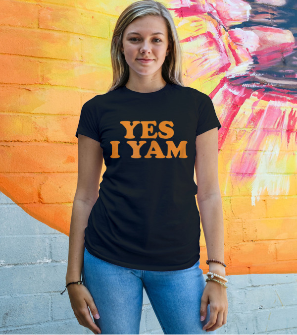 Yes I Yam Funny Gay Couple Sweet Potato Hes My T-Shirt