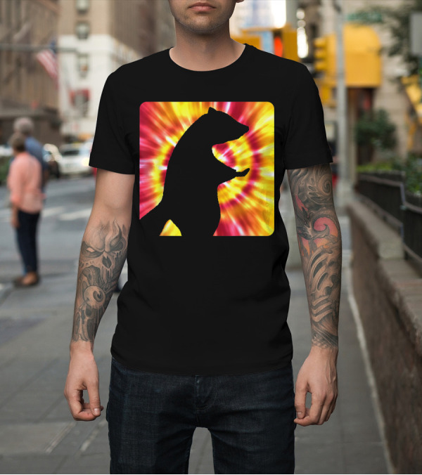 Shirt: Tie Dye Raccoon Silhouette Against Vibrant Swirl Background For Raccoon Lovers T-Shirt Tie Dye Raccoon Silhouette Against Vibrant Swirl Background For Raccoon Lovers T-Shirt
