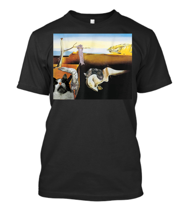 Persistence Of Meowory Melting Cat Classic Surreal Landscape T-Shirt
