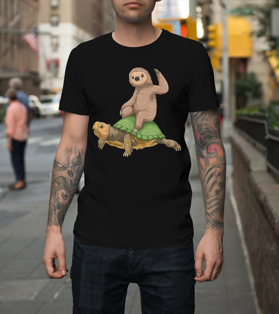 Sloth Riding Turtle for Sloth Lovers and Turtle Enthusiasts T-Shirt