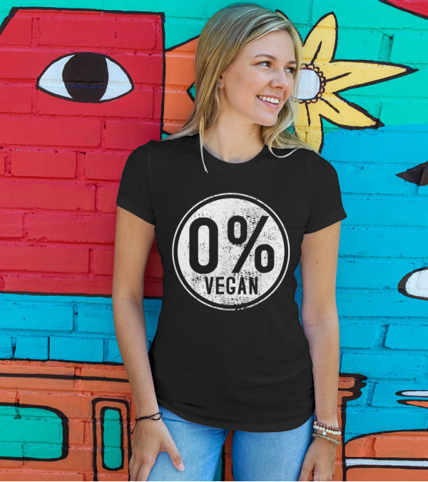 0% Vegan Anti Vegan Non Vegetarian Bbq Meat Eater T-Shirt