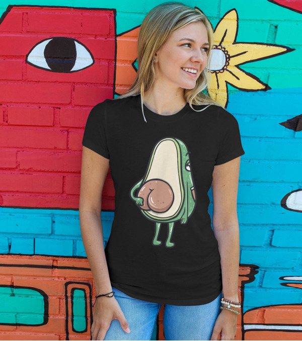 Avocado Butt Cute Vegan Character T-Shirt