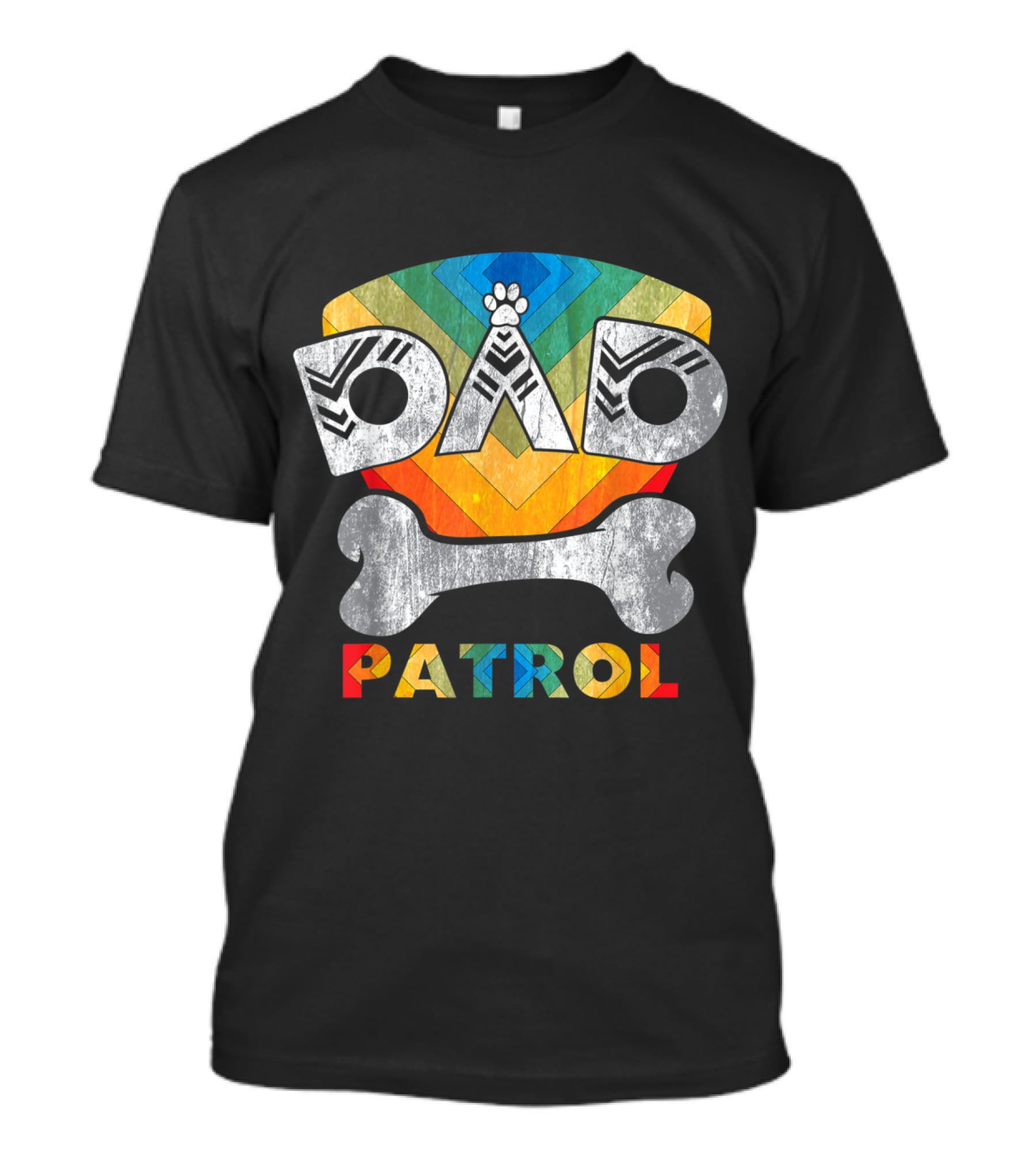 Vintage Dog Dad Patrol Bone Badge Men Dog Owner T-Shirt