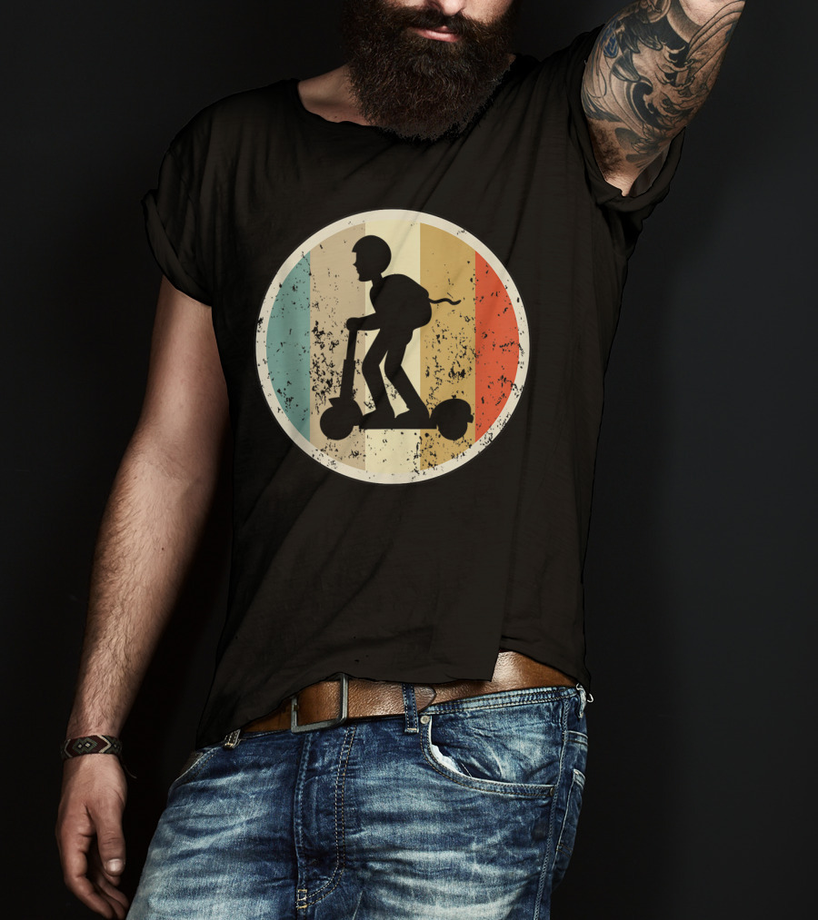 Escooter Electric Scooter Driver Vintage Retro T-Shirt