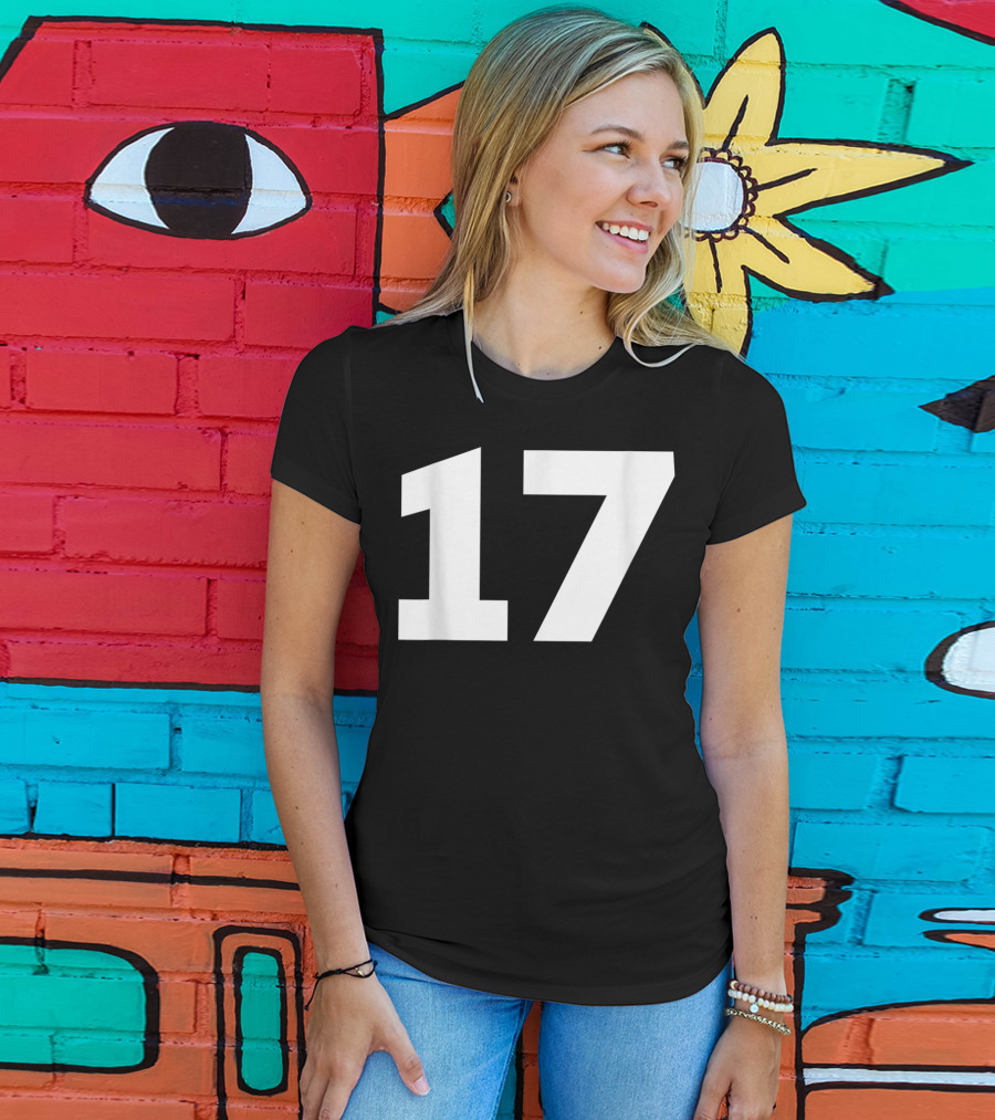 Number 17 Jersey Style Sport Team Group T-Shirt