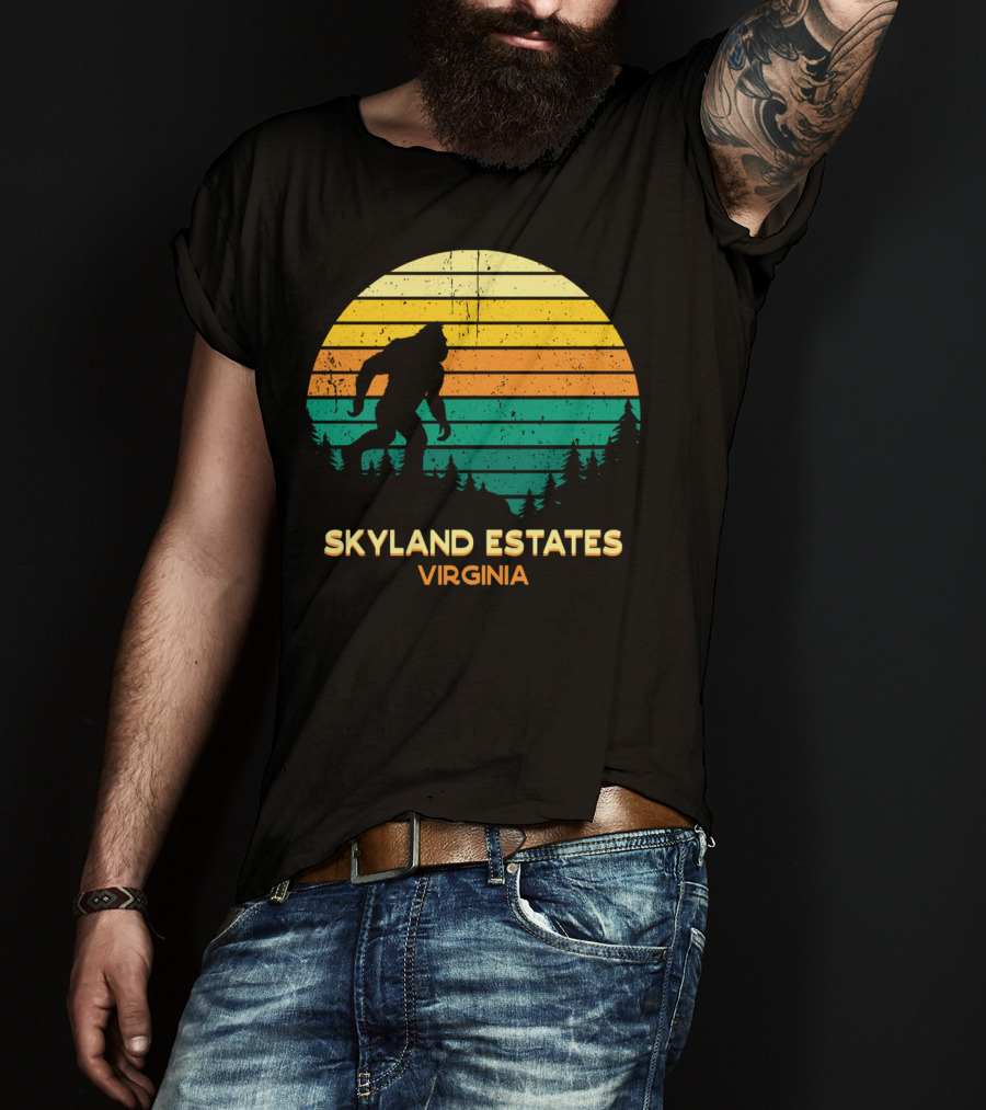 Skyland Estates Virginia Bigfoot Retro Sunset T-Shirt