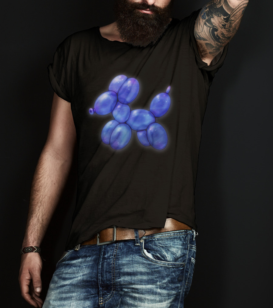 Blue Balloon Animal Dog Pastel Goth Aesthetic T-Shirt