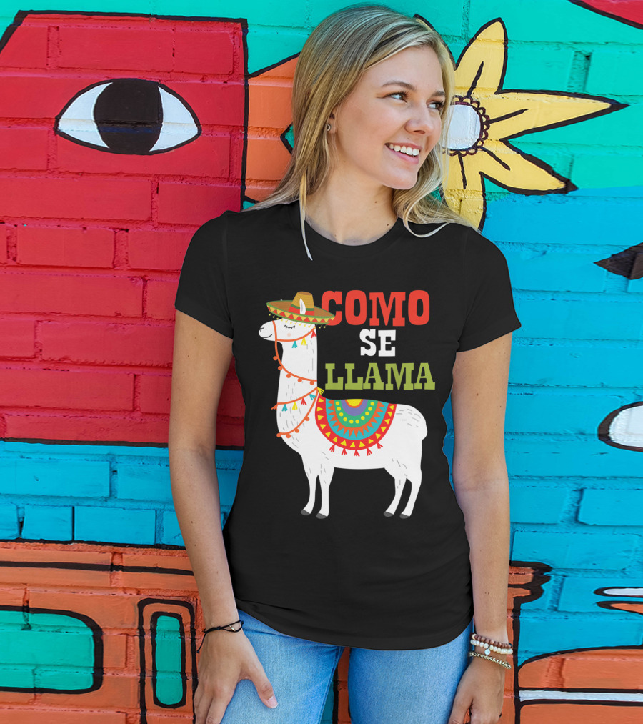 Como Se Llama Funny Mexican Llama Cinco De Mayo T-Shirt