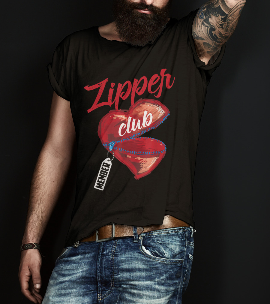 Zipper Club Member Heart With Zipper Congenital Heart Awareness T-Shirt