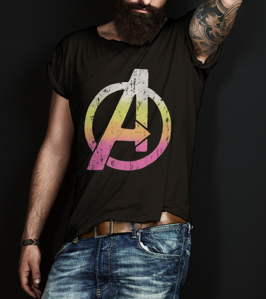 Marvel Avengers Colorful Distressed Classic T-Shirt