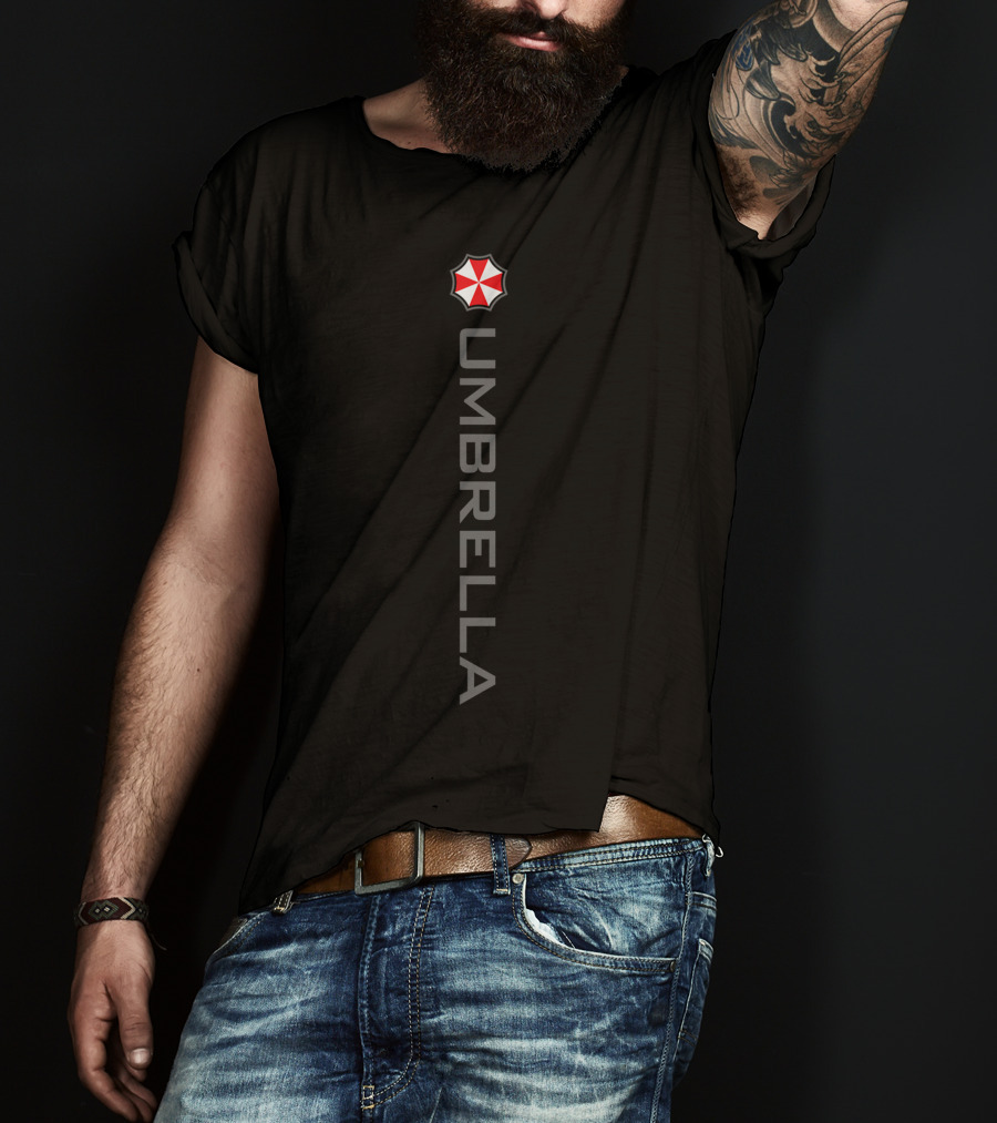 Umbrella Corporation Vertical Logo Mens T-Shirt