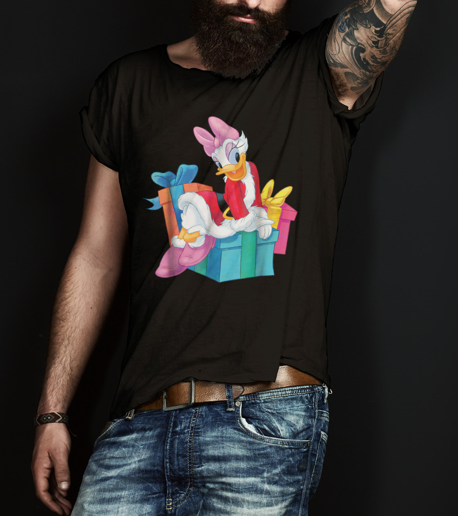 Disney Daisy Duck Santa Holiday With Colorful Gift Boxes T-Shirt