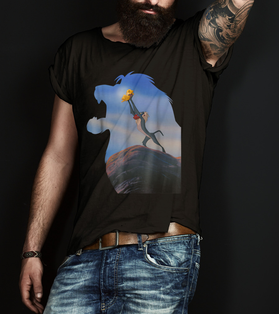 Disney Lion King Rafiki Lifting Baby Simba In Lion T-Shirt