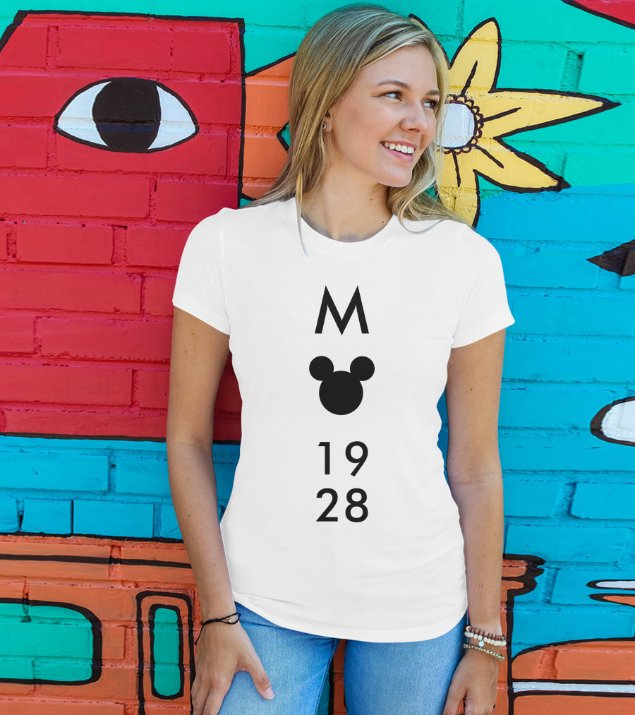 Mickey Mouse 1928 Iconic Disney M Logo Head T-Shirt