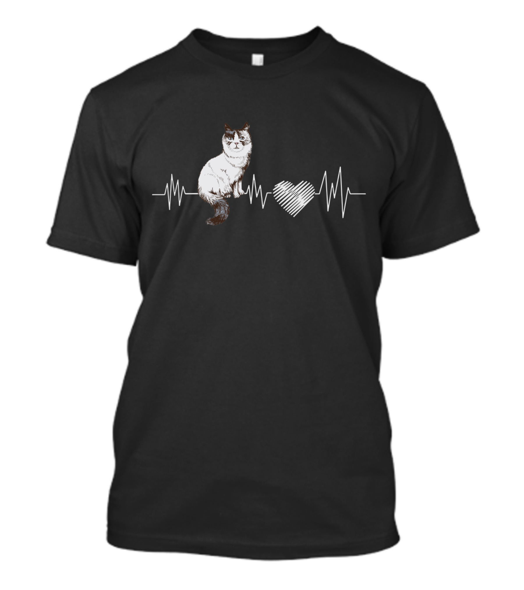 Ragdoll Cat Heartbeat Line T-Shirt