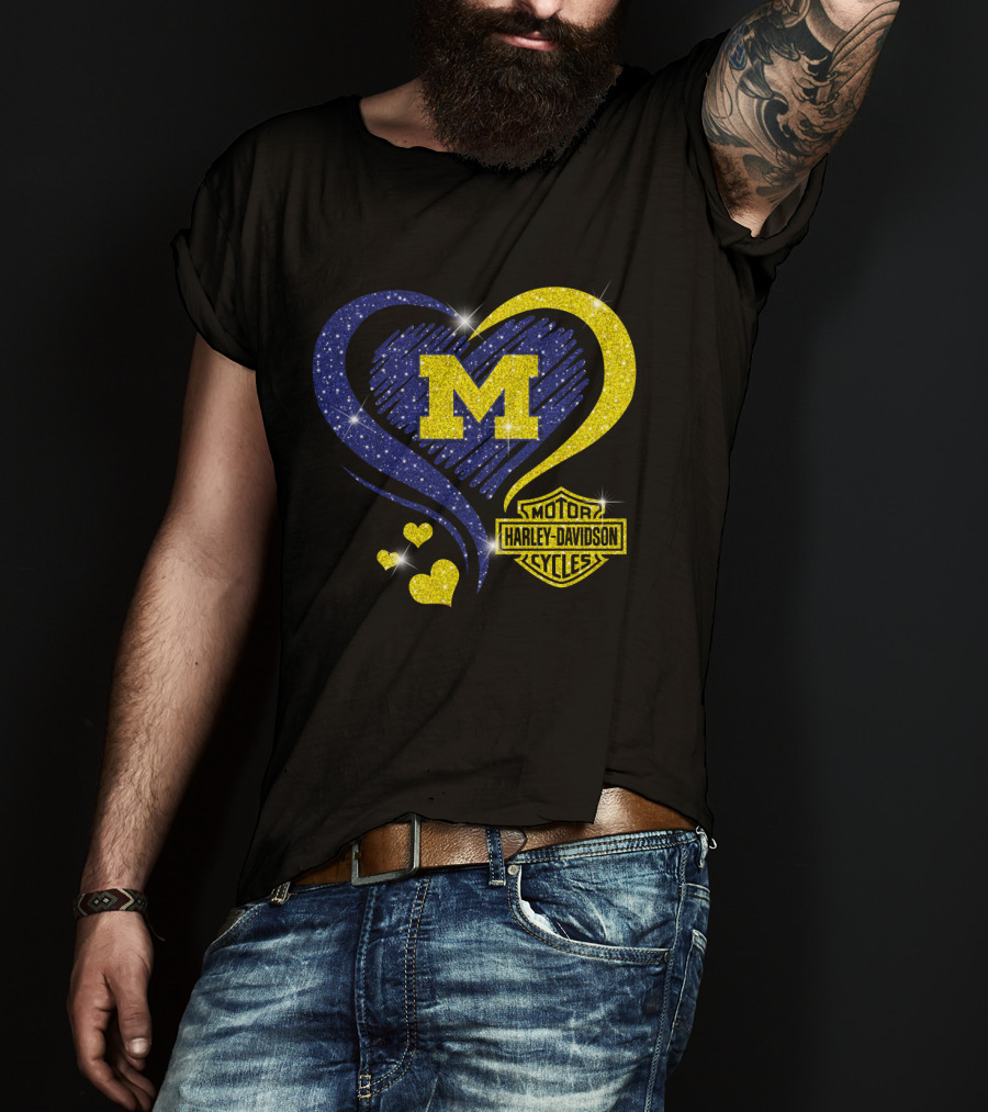 M Heart Sparkle Motor Harley Davidson Cycles T-Shirt