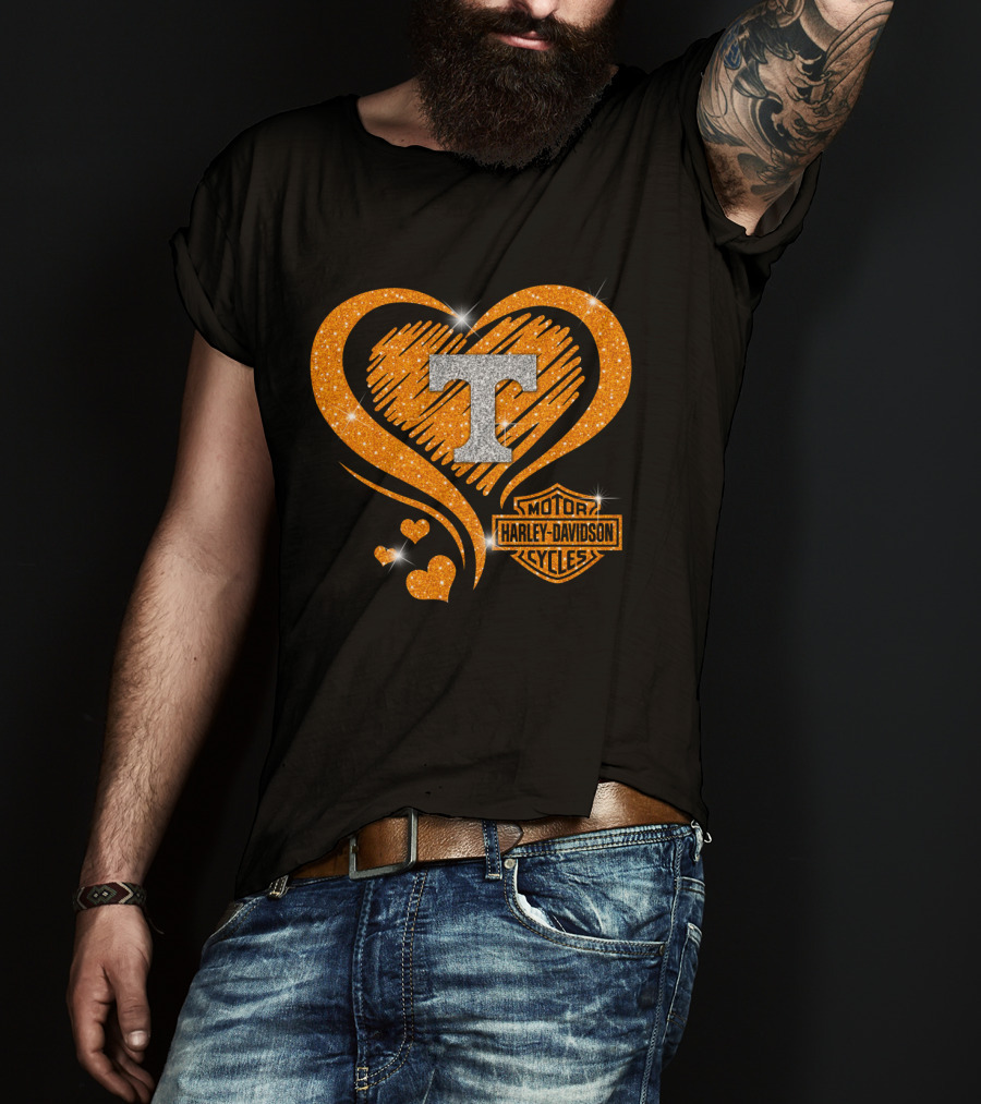 Tennessee Volunteers Harley Davidson Heart T-Shirt