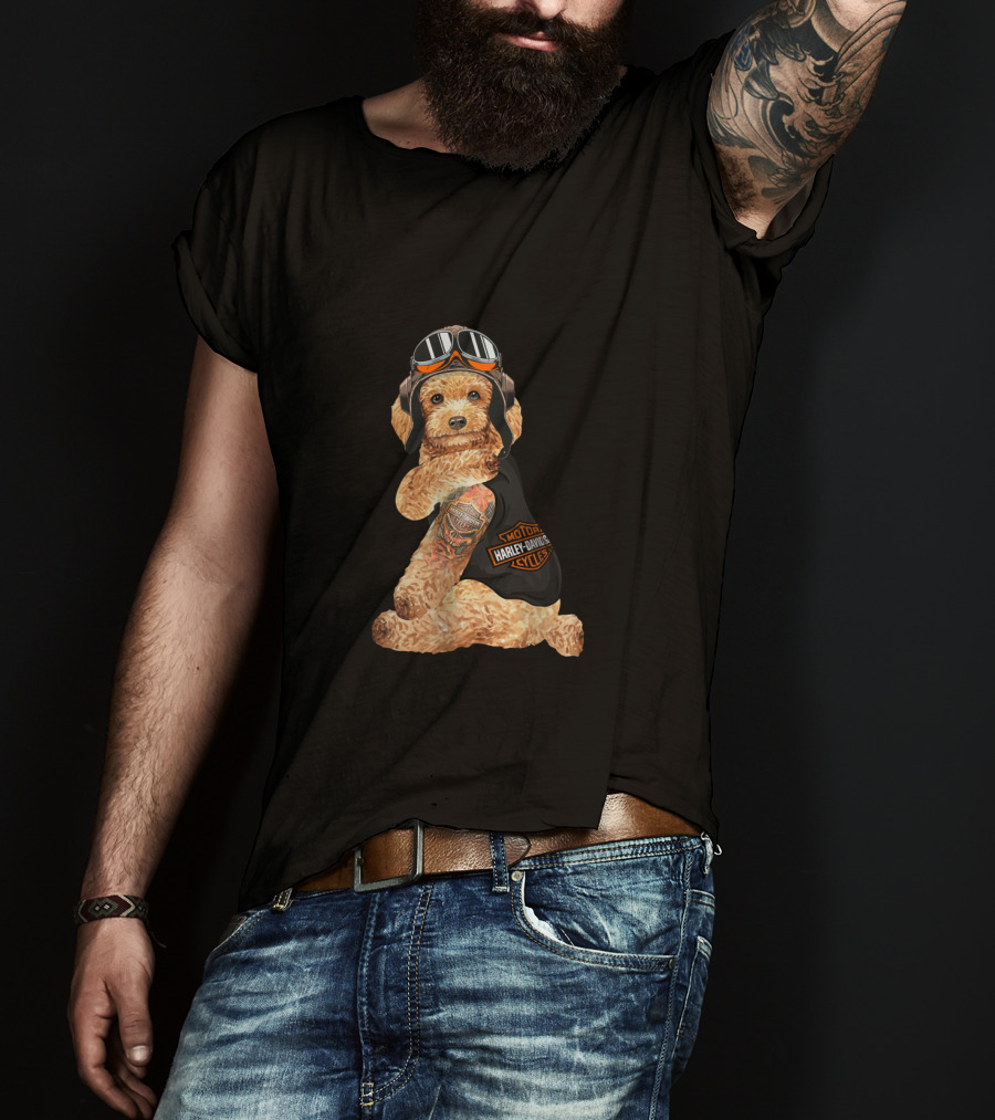 Shotgun Harley Davidson Cycles Hd Tatoo Poodle T-Shirt