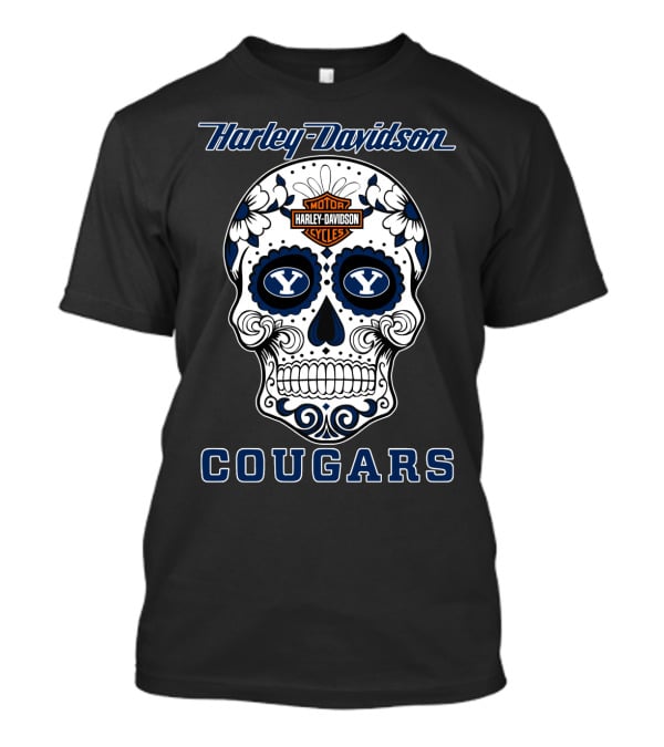 Harley Davidson Byu Cougars Sugar Skull T-Shirt
