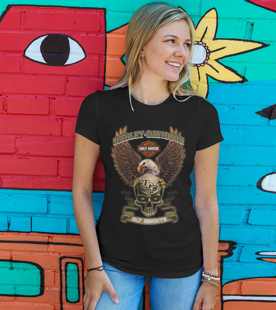 Harley Davidson Ucf Knights Eagle Skull T-Shirt