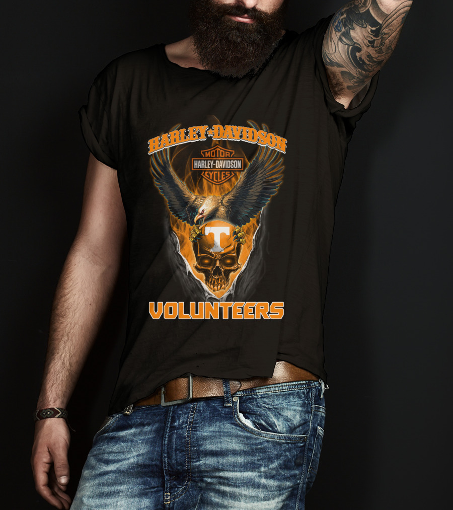 Harley Davidson Motor Cycles Volunteers Eagle Skull T T-Shirt