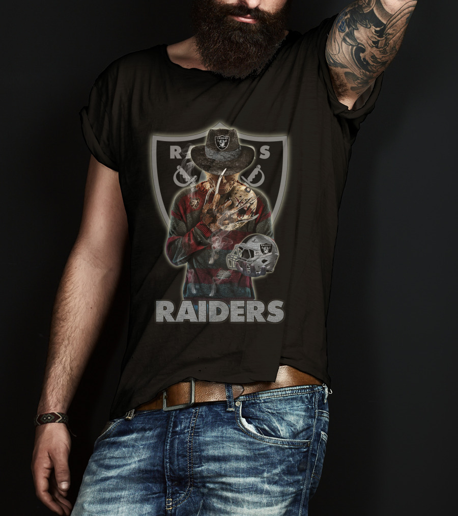 M2 Raiders Freddy Krueger Las Vegas Raiders Football T-Shirt