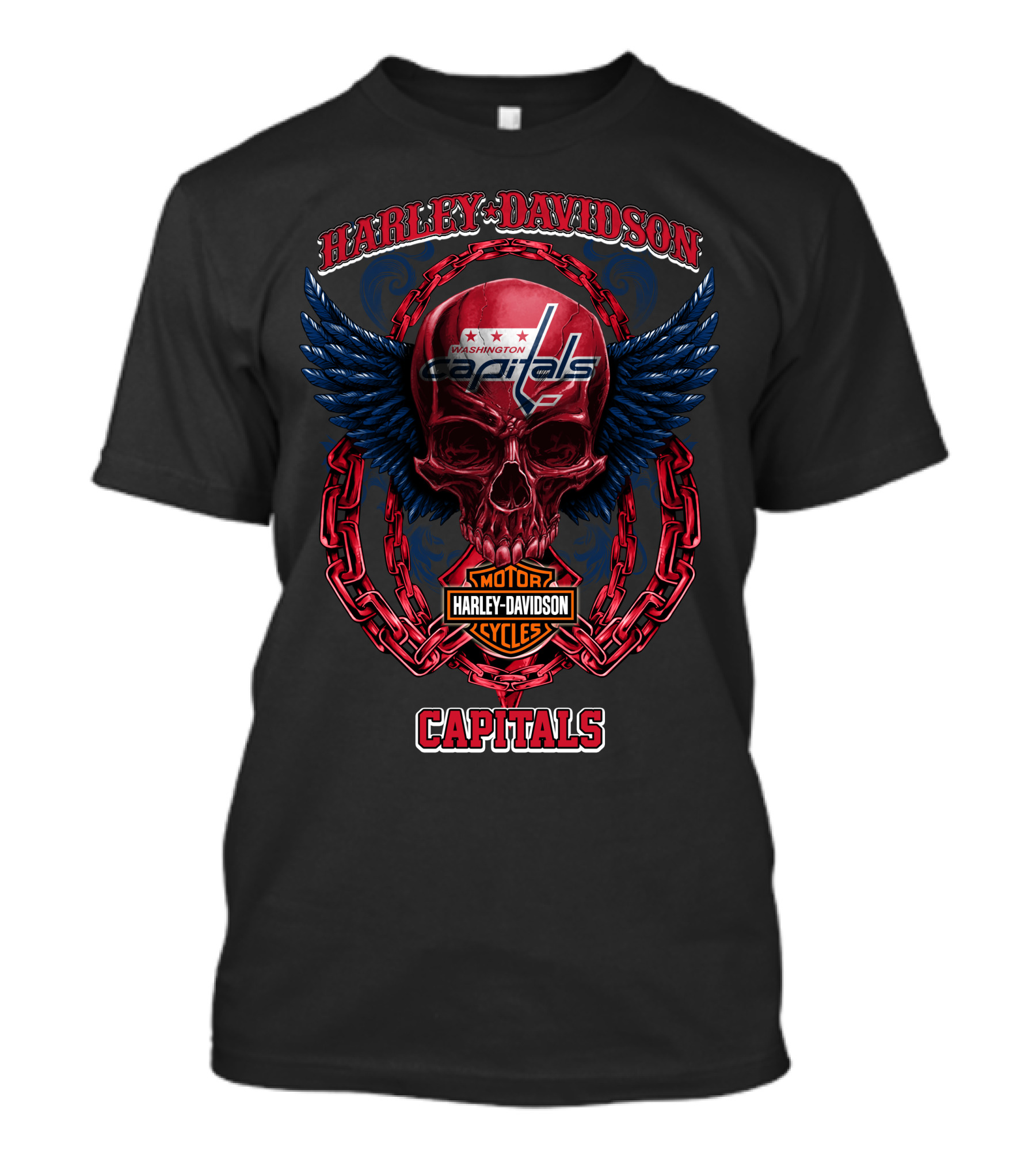 Harley Davidson Washington Capitals Nhl Motor Cycles Capitals T-Shirt