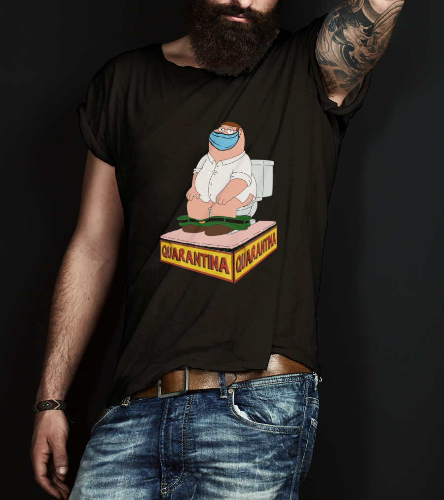 Peter Griffin Quarantina Mask Toilet T-Shirt