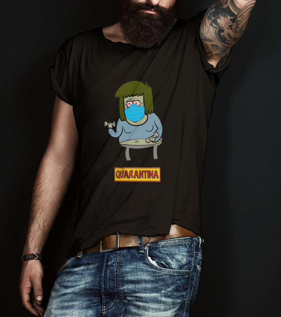 Quarantina Ds Regular Show Mask Dumbbells T-Shirt