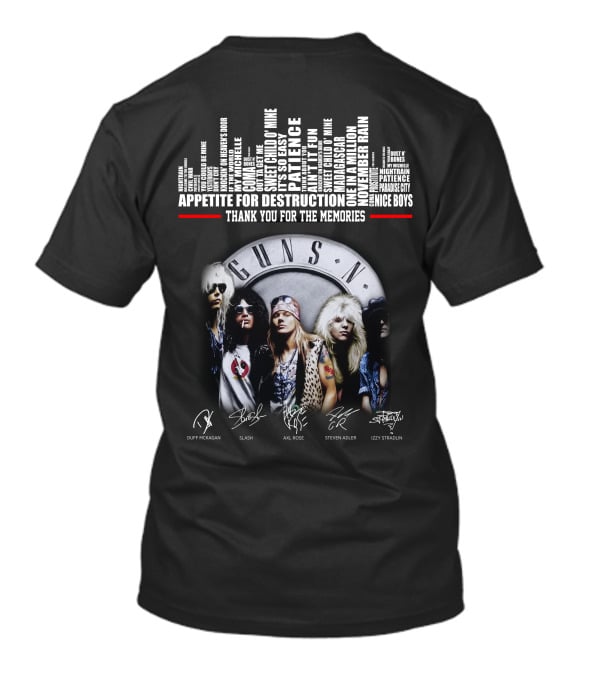 Guns N Roses Appetite For Destruction Thank You For The Memories T-Shirt