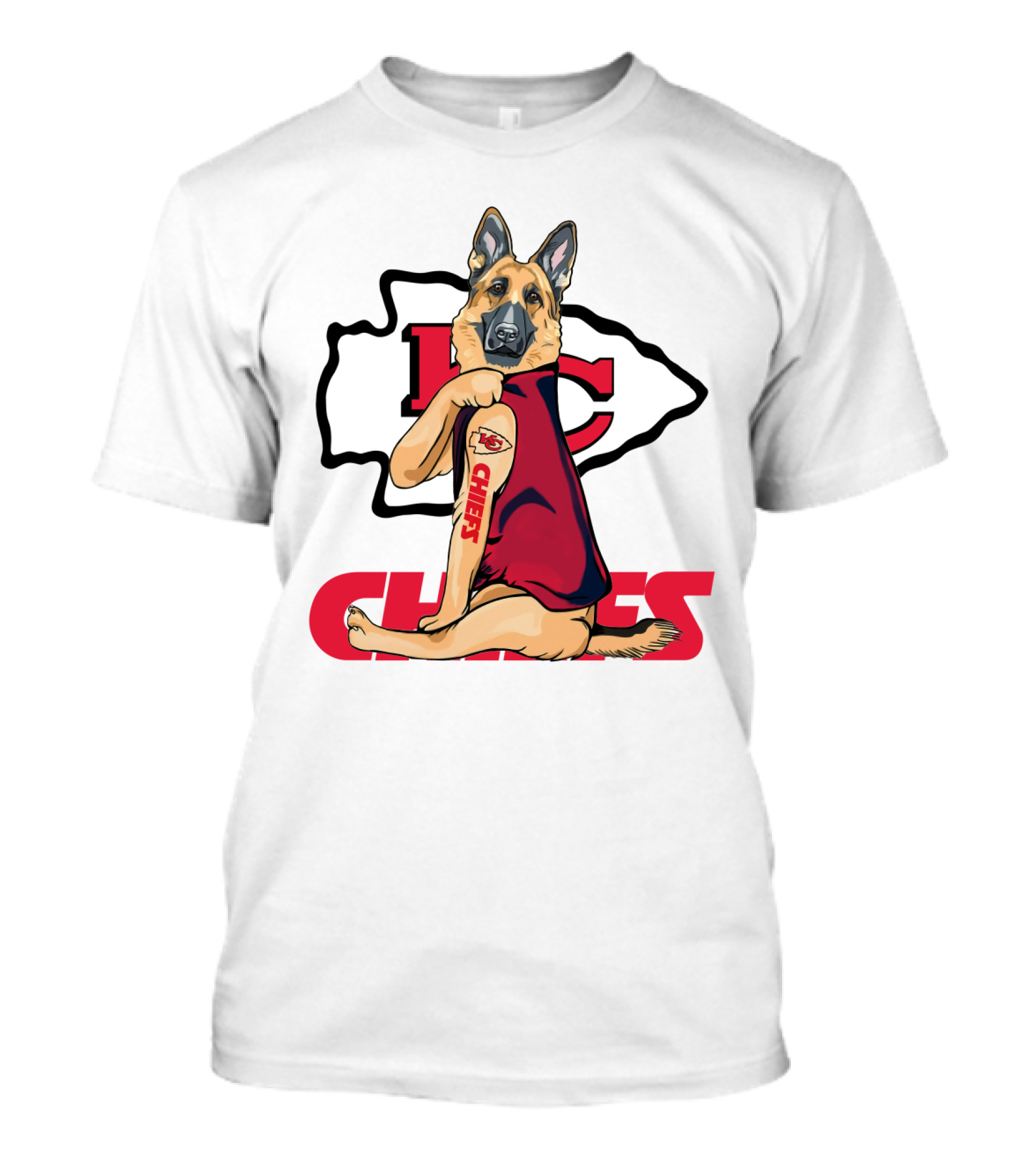 KC Chiefs German Shepherd Fan T-Shirt
