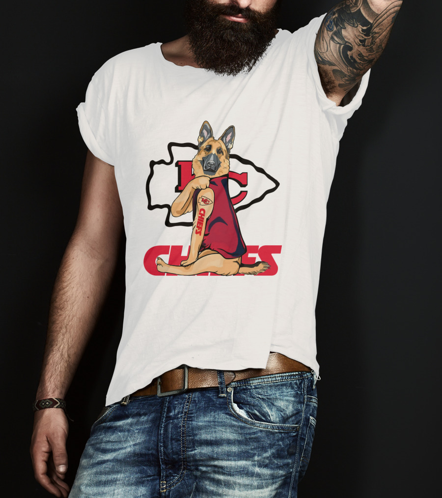 KC Chiefs German Shepherd Fan T-Shirt