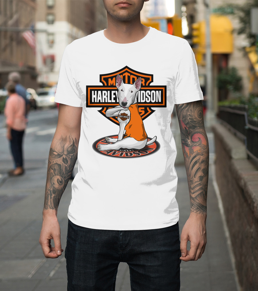 Harley Davidson Bull Terrier Mascot Motorcycles T-Shirt