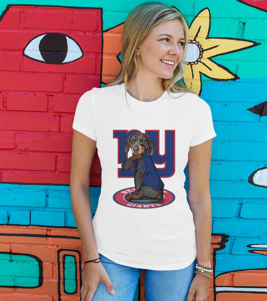 New York Giants Dachshunds NFL Team T-Shirt
