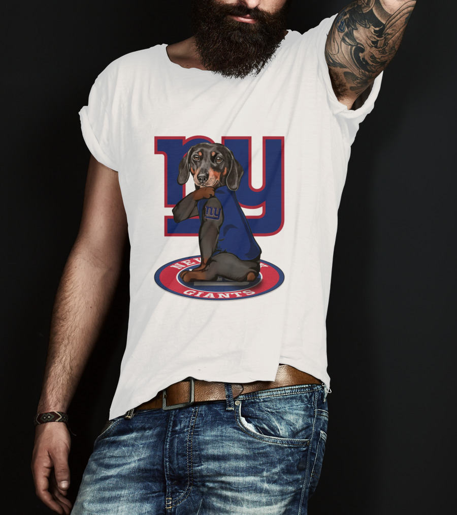 New York Giants Dachshunds NFL Team T-Shirt