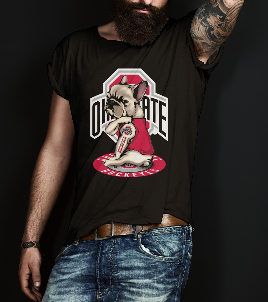 Ohio State Buckeyes French Bulldog T-Shirt