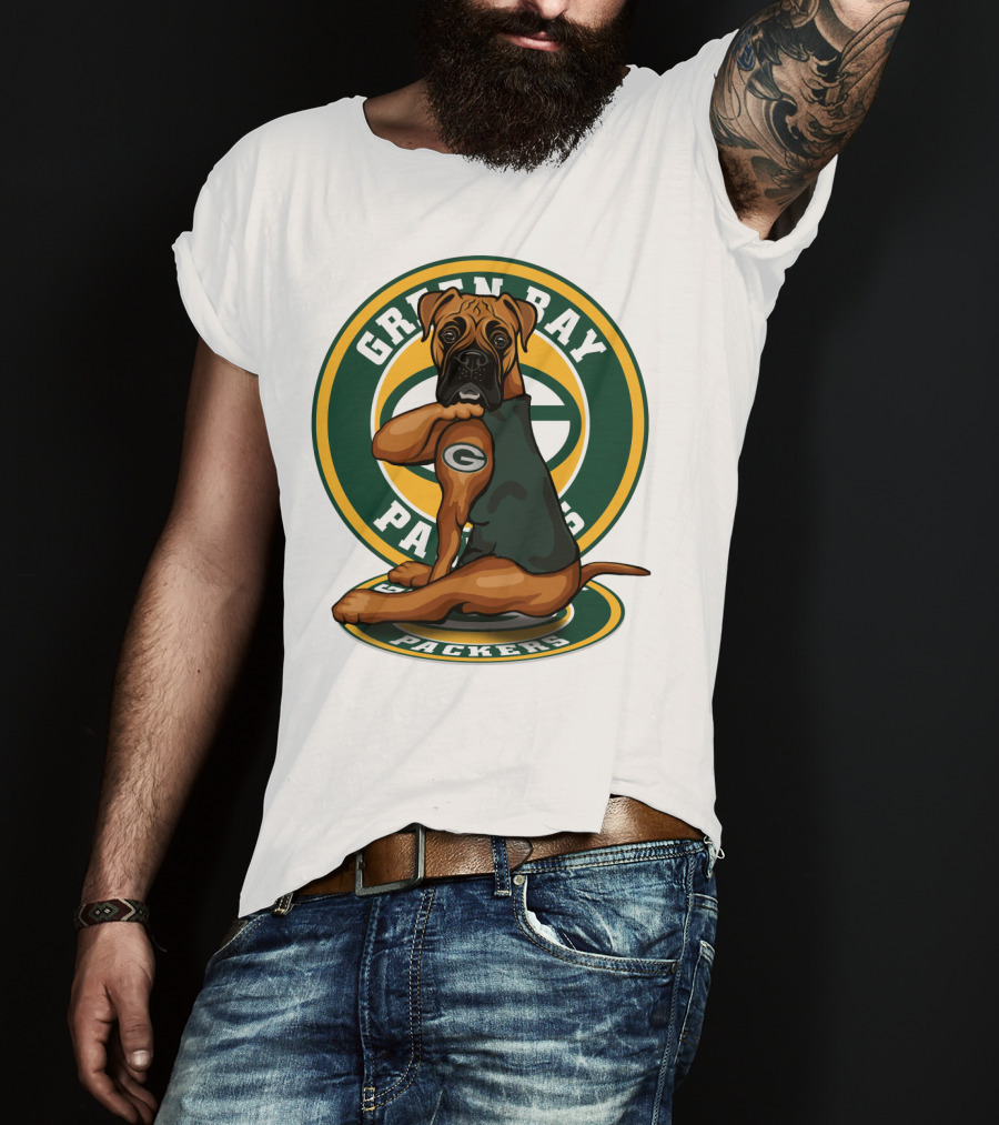 Green Bay Packers Boxer Dog T-Shirt