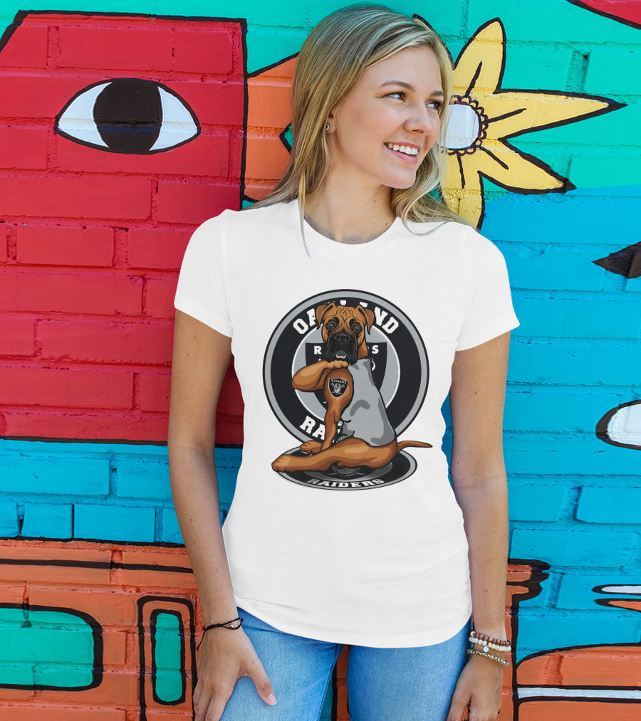 Oakland Raiders Boxer Dog T-Shirt