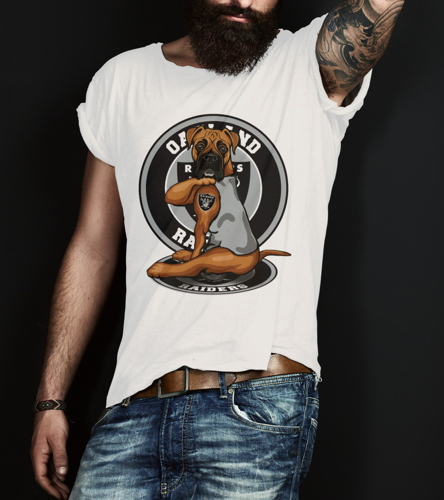 Oakland Raiders Boxer Dog T-Shirt