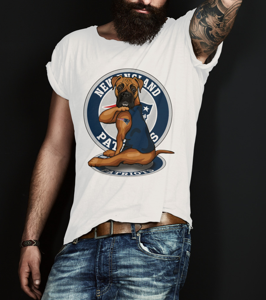 New England Patriots Boxer Dog T-Shirt