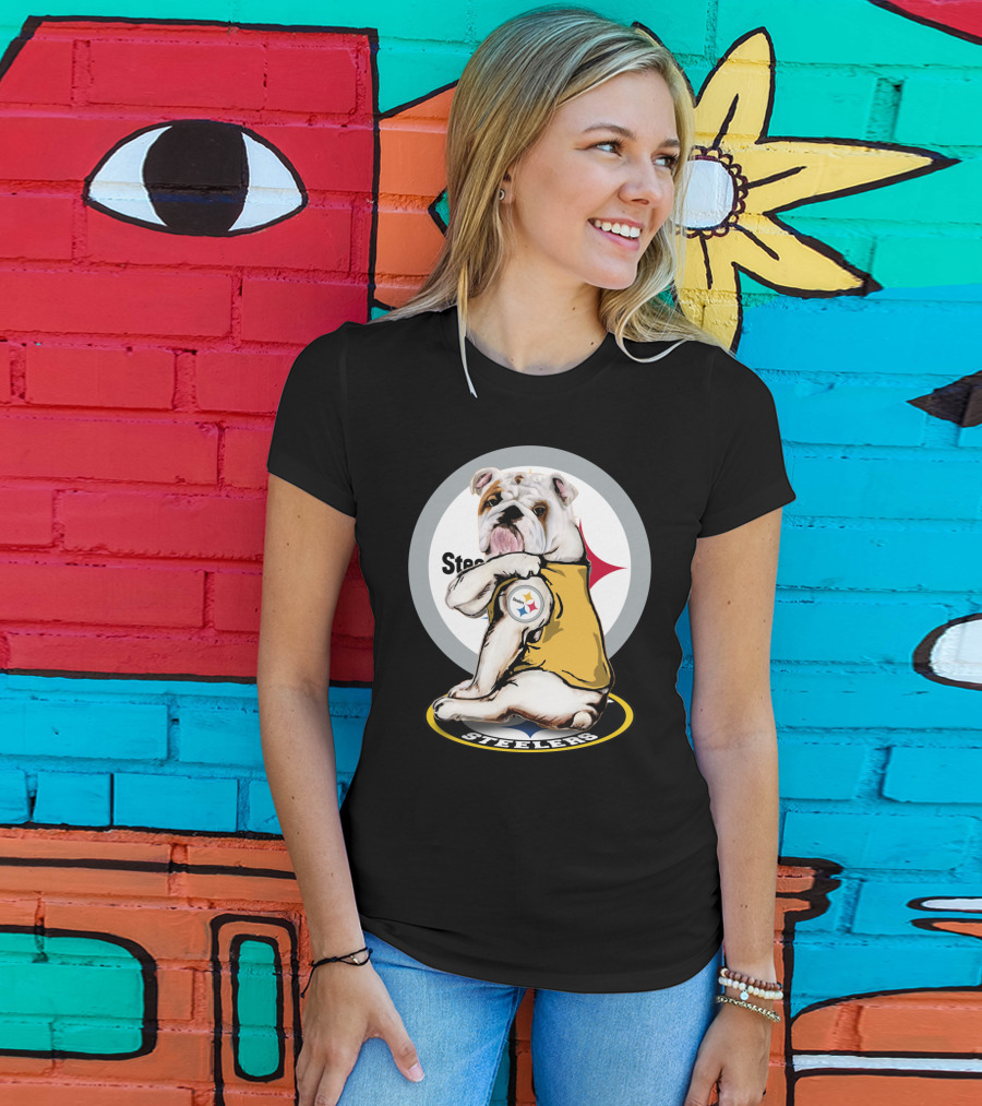 Steelers Bulldog Steelers Football T-Shirt
