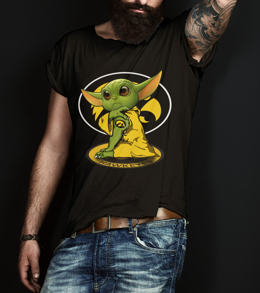 Iowa Hawkeyes Yoda Star Wars Crossover T-Shirt