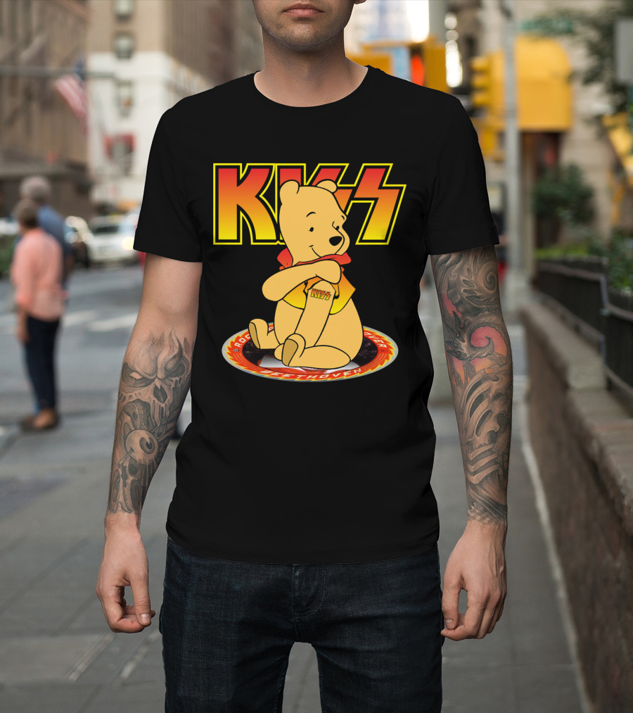 Kiss Pooh Rock And Roll Over T-Shirt