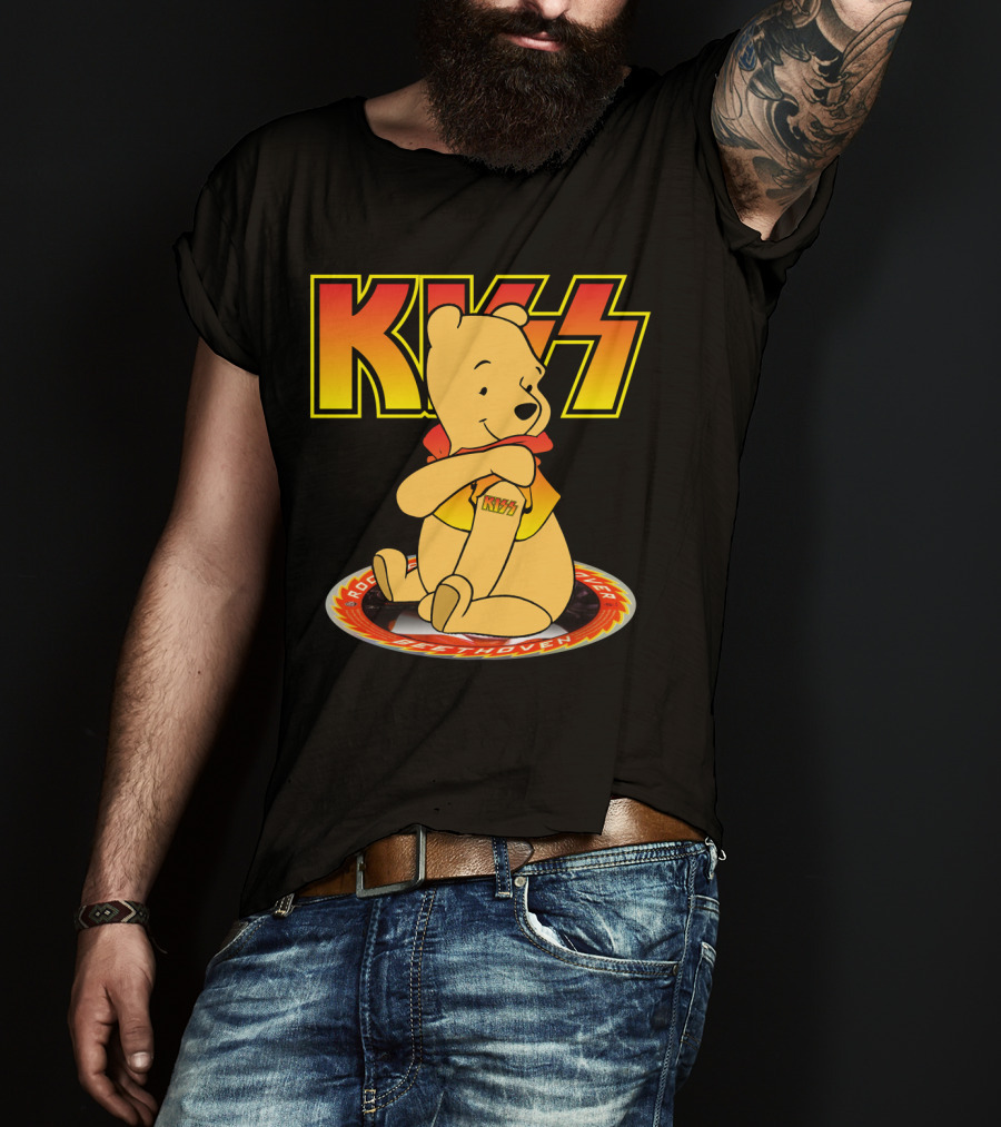 Kiss Pooh Rock And Roll Over T-Shirt